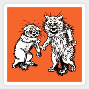 Catwheezie x Louis Wain. Tough Guys Sticker